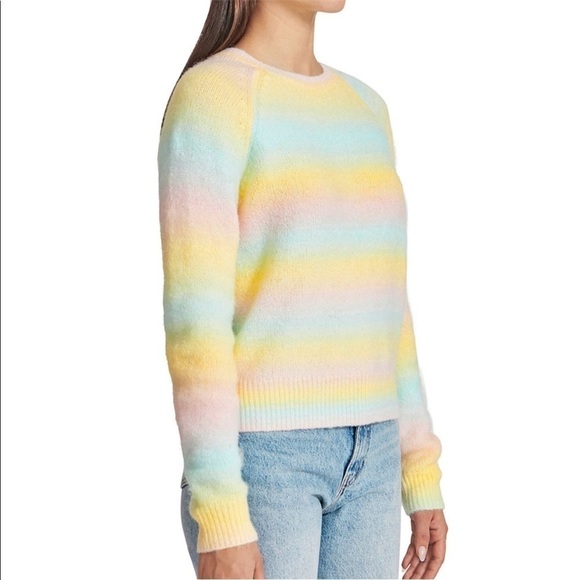 BB Dakota by Steve Madden striped pastel ombré fuzzy sweater size XL - Picture 1 of 14
